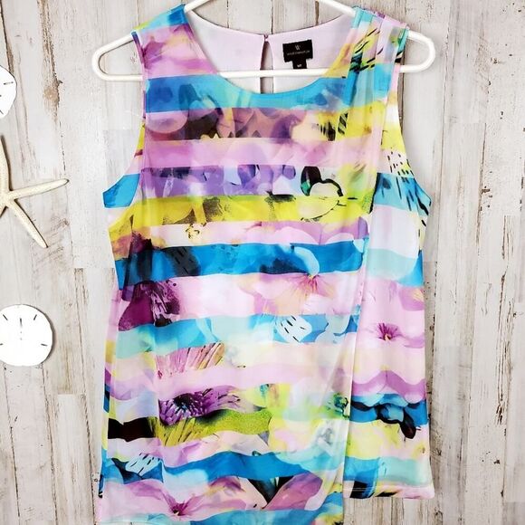 Worthington Floral Wrap Tank Top Size Medium - Picture 1 of 12